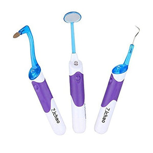 Limpieza Dental Oral Kit 3 en 1 LED Espejo dental+ borrador para quitar manchas de dientes+ganchos instrumento