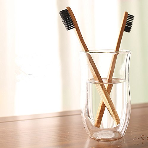Yeechang Cepillo de Dientes con Mango de bambú Natural de cerdas Suaves Blanqueamiento de cerdas Cepillo de Dientes de bambú con Cuidado ecológico Cuidado bucal