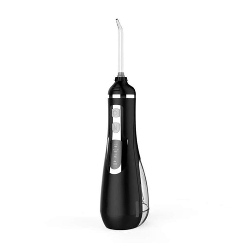 LOEROY Irrigador Bucal Inalámbrico Flosser De Agua, Portátil Y Recargable Impermeable 3 Modos con Depósito De 200 Ml, para El Hogar Y Viajes, Cuidado De Abrazaderas Y Puentes,Black