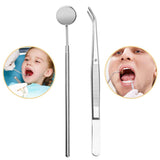 Healifty higiene Dental Kit de Herramientas para blanquear los Dientes Cálculo, removedor de Placa, Juego de Dientes limpios, Acero Inoxidable con lámpara sin batería (Plateado)