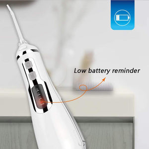 LOEROY Irrigador Bucal Inalámbrico Flosser De Agua, Portátil Y Recargable Impermeable 3 Modos con Depósito De 200 Ml, para El Hogar Y Viajes, Cuidado De Abrazaderas Y Puentes,Black