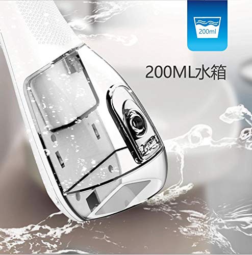 LOEROY Irrigador Bucal Inalámbrico Flosser De Agua, Portátil Y Recargable Impermeable 3 Modos con Depósito De 200 Ml, para El Hogar Y Viajes, Cuidado De Abrazaderas Y Puentes,Black