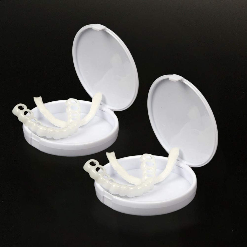 Edtara Cubierta de Dientes Perfect Smile Comfort Fit Dientes Flexibles, Carillas Dientes Superiores + Juego de Dientes Inferiores