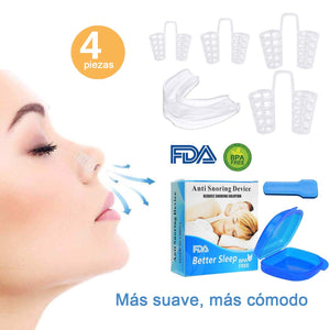 Eokeanon Dispositivos Anti Ronquidos Soluciones, Dilatador nasal anti ronquidos, solución para ronquidos Respiraderos de la nariz para un sueño reparador y alivio instantáneo de la congestión nasal natural, reutilizable, juego de 4 con estuche de viaje