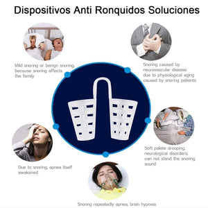 Eokeanon Dispositivos Anti Ronquidos Soluciones, Dilatador nasal anti ronquidos, solución para ronquidos Respiraderos de la nariz para un sueño reparador y alivio instantáneo de la congestión nasal natural, reutilizable, juego de 4 con estuche de viaje