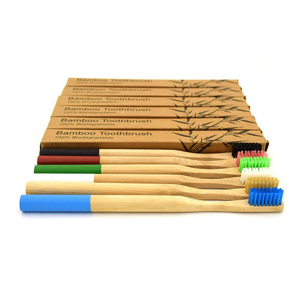 HEALLILY Cepillo de Dientes Suave Biodegradable Natural de Las cerdas Suaves del Cepillo de Dientes de 8pcs Eco
