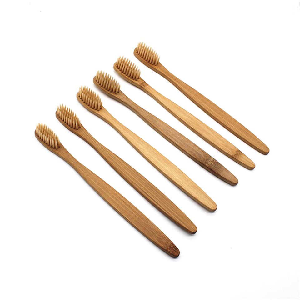 Cepillo dental de bambú biodegradable Healifty, 8 piezas.