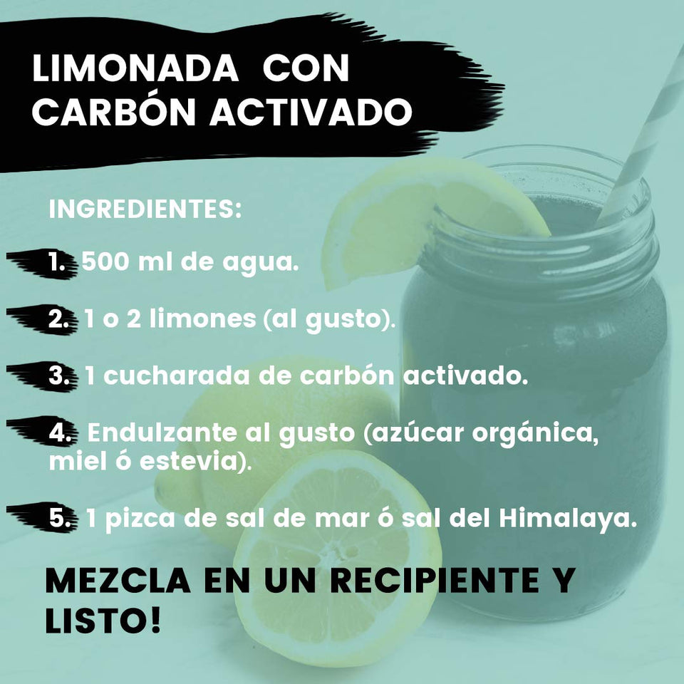 Naturanic - CARBÓN VEGETAL ACTIVADO 100% NATURAL - grado alimenticio, para blanquear dientes, utilizar en bebidas y preparar mascarillas faciales.