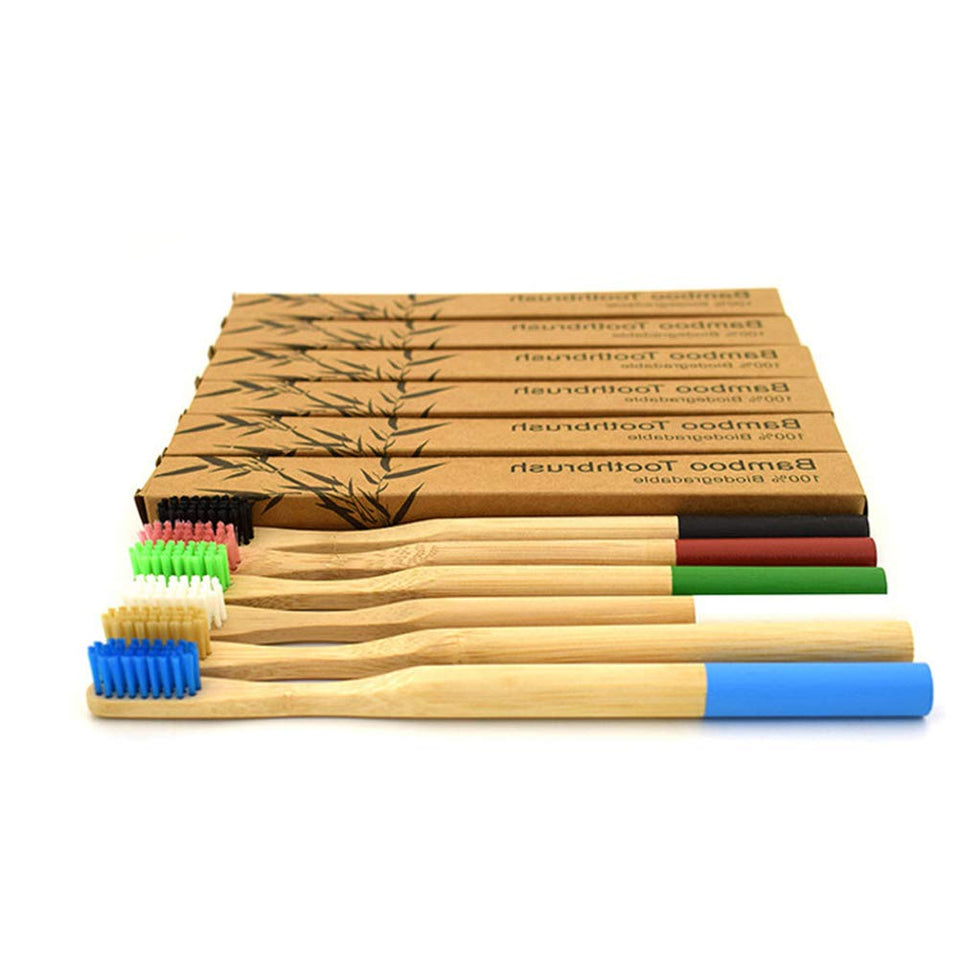 HEALLILY Cepillo de Dientes Suave Biodegradable Natural de Las cerdas Suaves del Cepillo de Dientes de 8pcs Eco