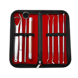 Healifty higiene Dental Kit de Herramientas para blanquear los Dientes Cálculo, removedor de Placa, Juego de Dientes limpios, Acero Inoxidable con lámpara sin batería (Plateado)