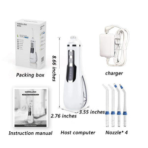 LOEROY Irrigador Bucal Inalámbrico Flosser De Agua, Portátil Y Recargable Impermeable 3 Modos con Depósito De 200 Ml, para El Hogar Y Viajes, Cuidado De Abrazaderas Y Puentes,Black