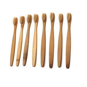 Cepillo dental de bambú biodegradable Healifty, 8 piezas.