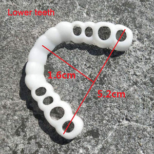 Edtara Cubierta de Dientes Perfect Smile Comfort Fit Dientes Flexibles, Carillas Dientes Superiores + Juego de Dientes Inferiores