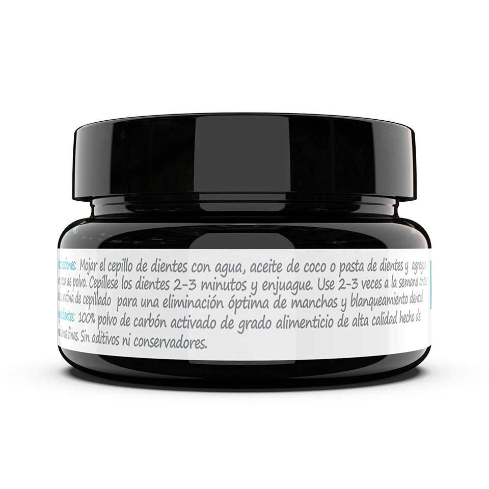 Blanqueador Dental Carbón Activado - IDEA NATURAL - 100% NATURAL - No OGM, Mejor que las tiras, Pasta de Dientes. Elimina las manchas y la placa (20g)