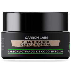Blanqueador Dental de Carbon Activado de Coco en Polvo -100% Natural - Con Aceite Esencial de Coco, Naranja y Menta - No Causa Sensibilidad - Absorbe las Bacterias y Toxinas de la Boca -25 gramos