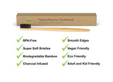 Isabella's Clearly BAMBOO Toothbrush, Gentle Soft Charcoal Infused Nylon BPA-Free Bristles, Eco-Friendly, Biodegradable. Natural Organic Materials Good for Teeth & Earth. Adults & Kids (4)