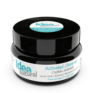 Blanqueador Dental Carbón Activado - IDEA NATURAL - 100% NATURAL - No OGM, Mejor que las tiras, Pasta de Dientes. Elimina las manchas y la placa (20g)