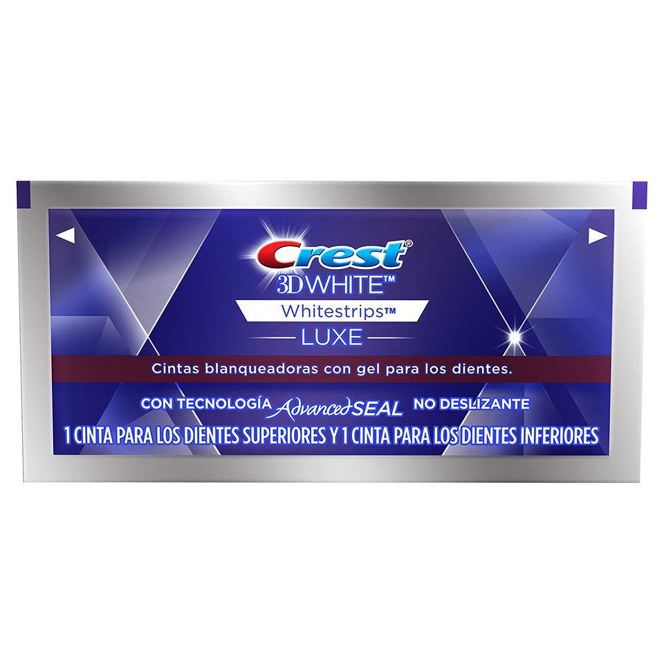 Crest 3D White luxe Whitestrips Tiras Blanqueadoras Dentales con Gel, 28 unidades