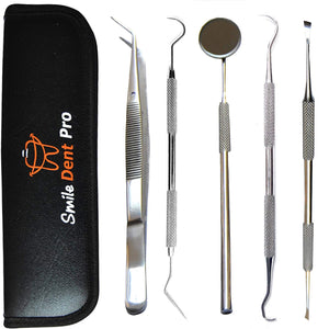 Dentist Prepared Tools Kit | Dental Tools Dental Pick Dental Floss Gum Floss Threaders Toothpicks dental Hygiene Kit Set Dental Instruments High Grade Stainless Steel Tartar Scraper Tartar Remover